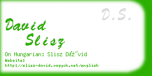 david slisz business card